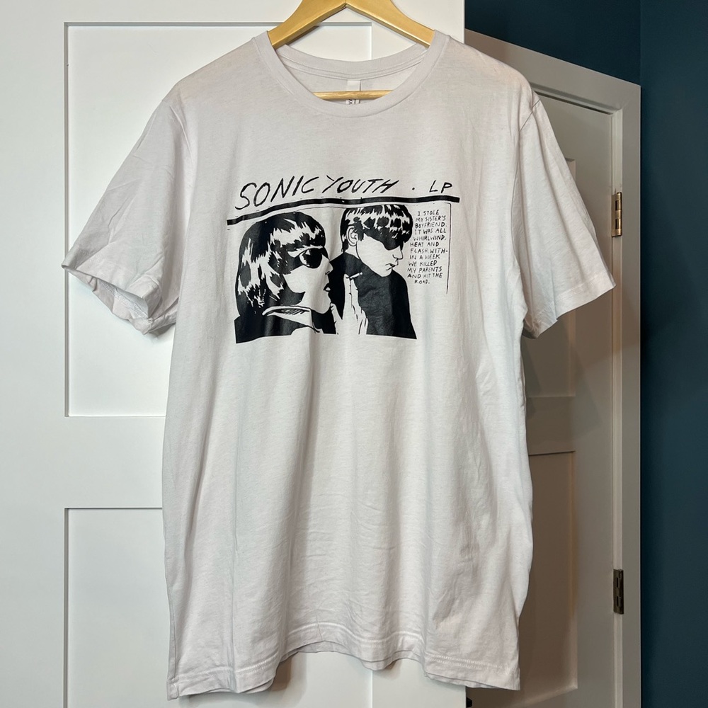 Sonic Youth LP white band T-shirt XL